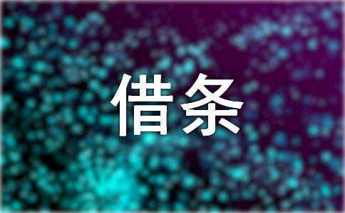 借东西的借条范本